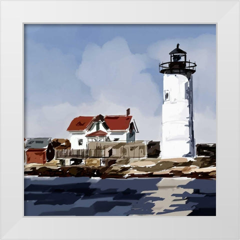 Lighthouse Scene VI White Modern Wood Framed Art Print by Kalina, Emily