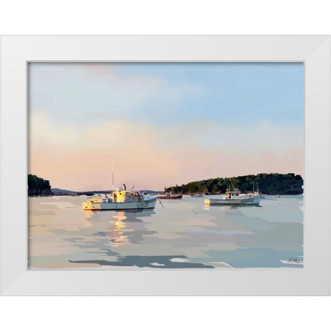 Peaceful Harbor I White Modern Wood Framed Art Print by Kalina, Emily