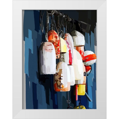 Vibrant Buoys II White Modern Wood Framed Art Print by Kalina, Emily