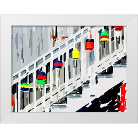 Vibrant Buoys IV White Modern Wood Framed Art Print by Kalina, Emily