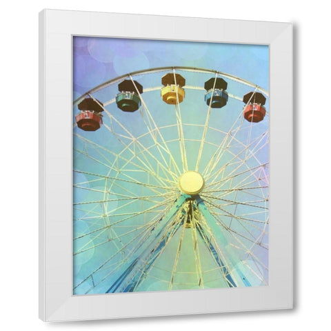 Rainbow Ferris Wheel I White Modern Wood Framed Art Print by Coomes, Sylvia