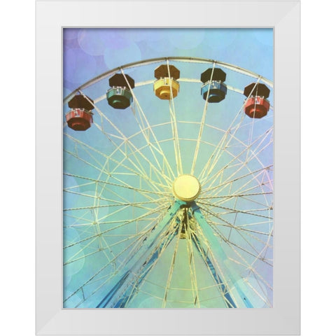 Rainbow Ferris Wheel I White Modern Wood Framed Art Print by Coomes, Sylvia
