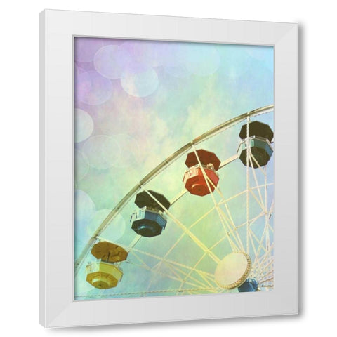 Rainbow Ferris Wheel II White Modern Wood Framed Art Print by Coomes, Sylvia