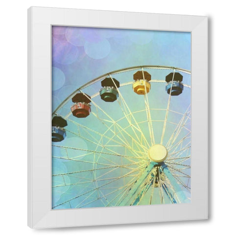 Rainbow Ferris Wheel III White Modern Wood Framed Art Print by Coomes, Sylvia