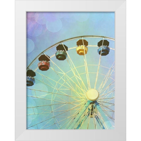 Rainbow Ferris Wheel III White Modern Wood Framed Art Print by Coomes, Sylvia