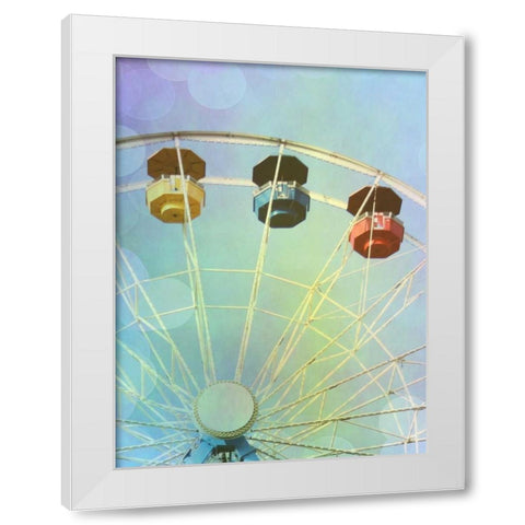 Rainbow Ferris Wheel IV White Modern Wood Framed Art Print by Coomes, Sylvia