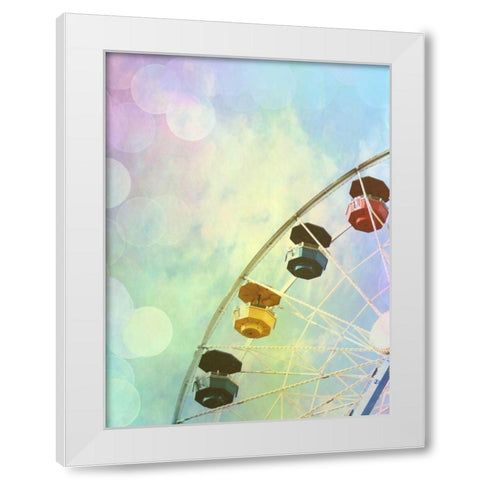 Rainbow Ferris Wheel V White Modern Wood Framed Art Print by Coomes, Sylvia