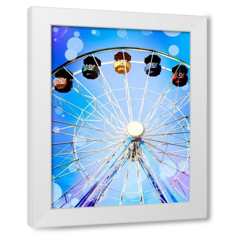 Carnival Blues I White Modern Wood Framed Art Print by Coomes, Sylvia