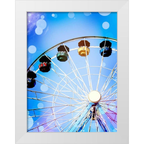 Carnival Blues II White Modern Wood Framed Art Print by Coomes, Sylvia