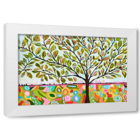 Tree Abstract White Modern Wood Framed Art Print by Fields, Karen