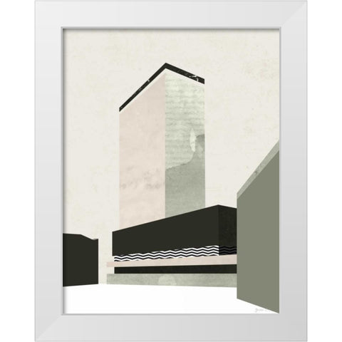Outside In V White Modern Wood Framed Art Print by Green Lili