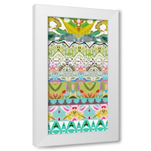 Border Boho I White Modern Wood Framed Art Print by Fields, Karen