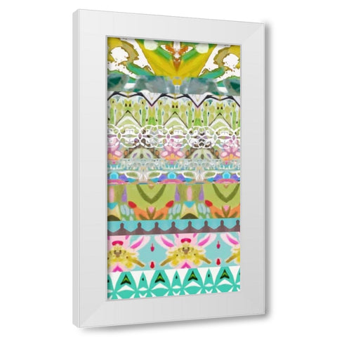 Border Boho II White Modern Wood Framed Art Print by Fields, Karen