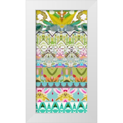 Border Boho II White Modern Wood Framed Art Print by Fields, Karen