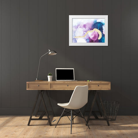 Ice Crystals III White Modern Wood Framed Art Print by Combs, Joyce