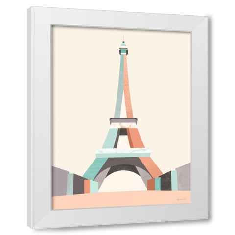 Graphic Pastel Architecture II White Modern Wood Framed Art Print by Green Lili