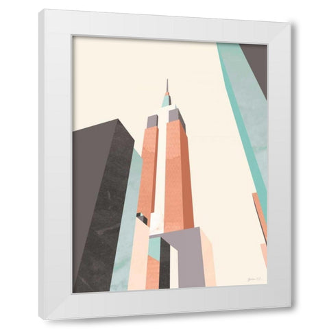 Graphic Pastel Architecture III White Modern Wood Framed Art Print by Green Lili