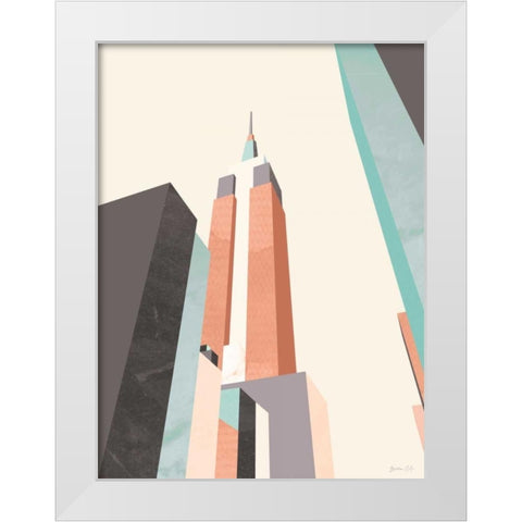 Graphic Pastel Architecture III White Modern Wood Framed Art Print by Green Lili