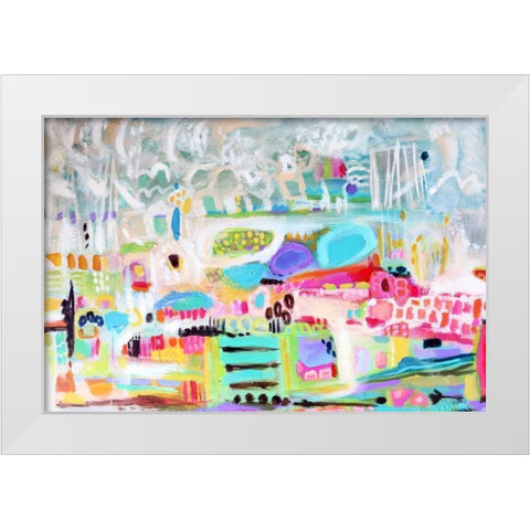 Abstract Clouds White Modern Wood Framed Art Print by Fields, Karen