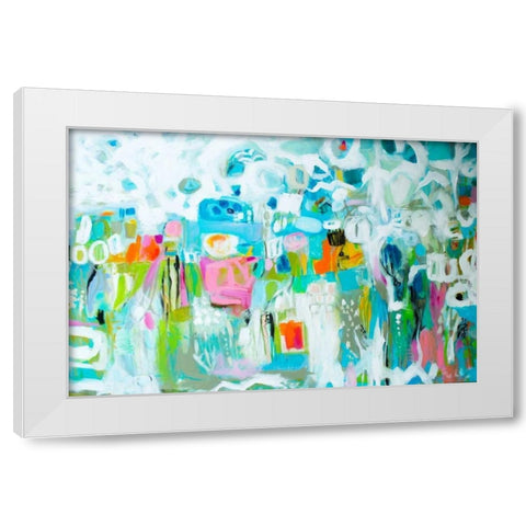 Abstract Blue White Modern Wood Framed Art Print by Fields, Karen