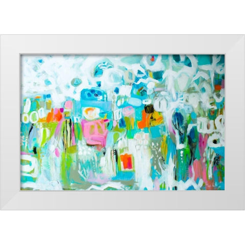 Abstract Blue White Modern Wood Framed Art Print by Fields, Karen