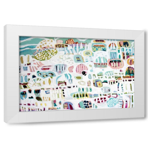 Abstract White White Modern Wood Framed Art Print by Fields, Karen