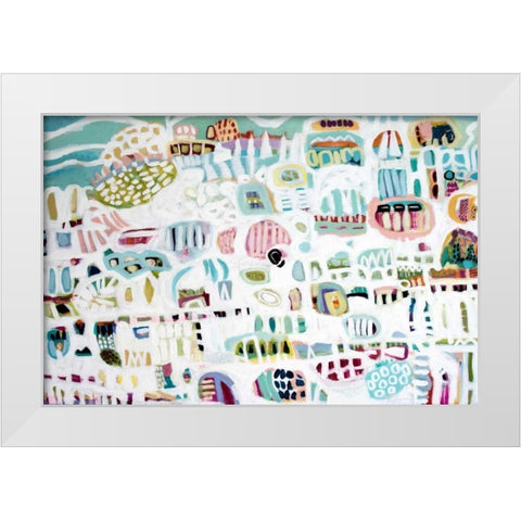 Abstract White White Modern Wood Framed Art Print by Fields, Karen