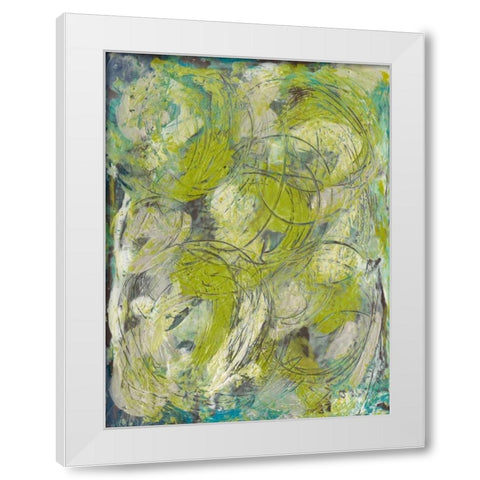 Citron Circuit I White Modern Wood Framed Art Print by Holland, J.