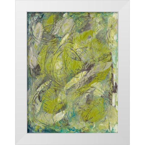 Citron Circuit II White Modern Wood Framed Art Print by Holland, J.