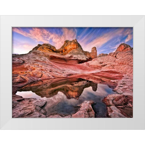 Arizona Reflection I White Modern Wood Framed Art Print by Drost, David
