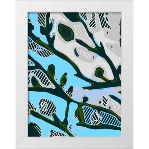 Abstract Tree Limbs I White Modern Wood Framed Art Print by Fields, Karen