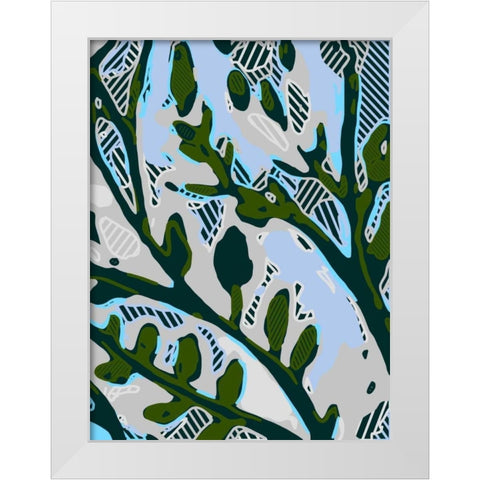 Abstract Tree Limbs II White Modern Wood Framed Art Print by Fields, Karen