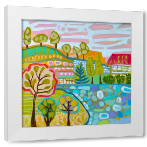Tree Farm White Modern Wood Framed Art Print by Fields, Karen