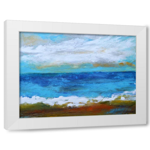 Beach and Sky II White Modern Wood Framed Art Print by Fields, Karen