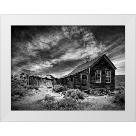 BandW Desert View III White Modern Wood Framed Art Print by Drost, David