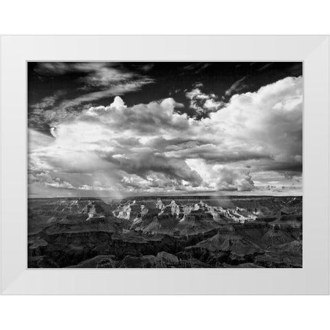 BandW Desert View IV White Modern Wood Framed Art Print by Drost, David