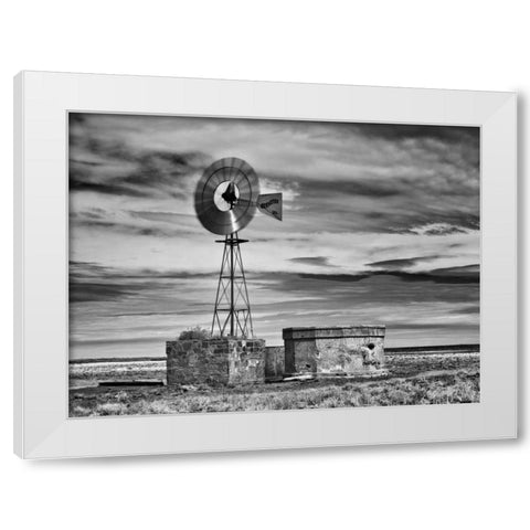 BandW Desert View VI White Modern Wood Framed Art Print by Drost, David