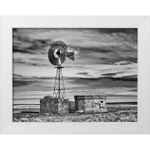 BandW Desert View VI White Modern Wood Framed Art Print by Drost, David