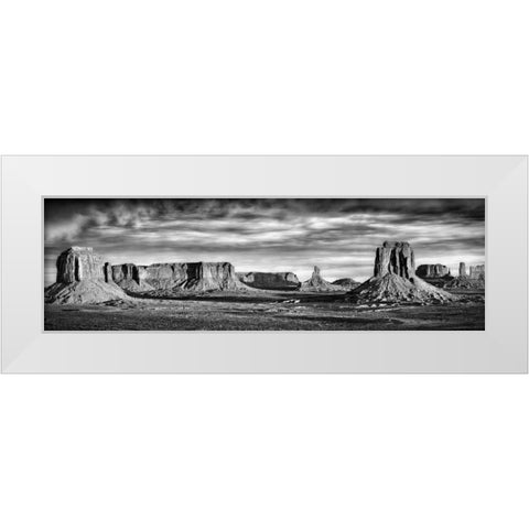 BandW Desert View VII White Modern Wood Framed Art Print by Drost, David