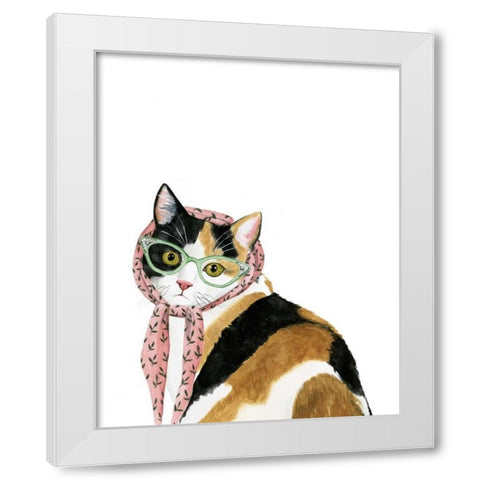 Cool Cat I White Modern Wood Framed Art Print by Popp, Grace