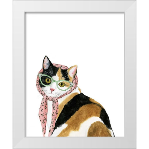 Cool Cat I White Modern Wood Framed Art Print by Popp, Grace