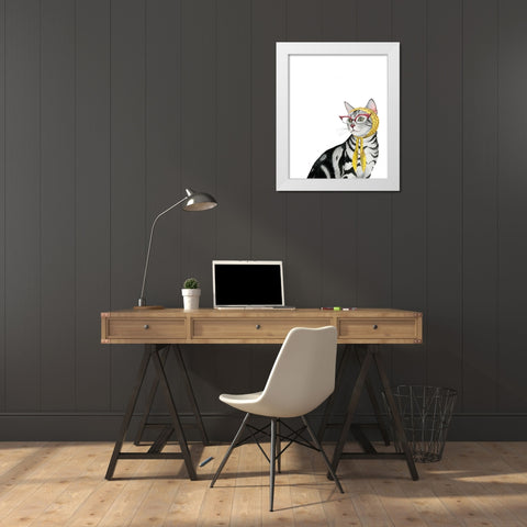 Cool Cat III White Modern Wood Framed Art Print by Popp, Grace