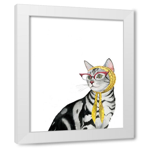 Cool Cat III White Modern Wood Framed Art Print by Popp, Grace