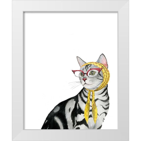 Cool Cat III White Modern Wood Framed Art Print by Popp, Grace