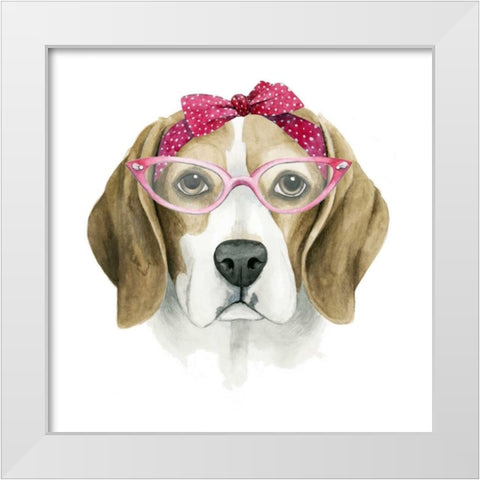 Vintage Pup I White Modern Wood Framed Art Print by Popp, Grace