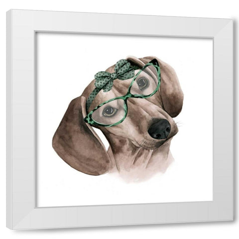 Vintage Pup III White Modern Wood Framed Art Print by Popp, Grace