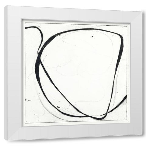 Custom Big Swirl 1 White Modern Wood Framed Art Print by Gillette, Susan