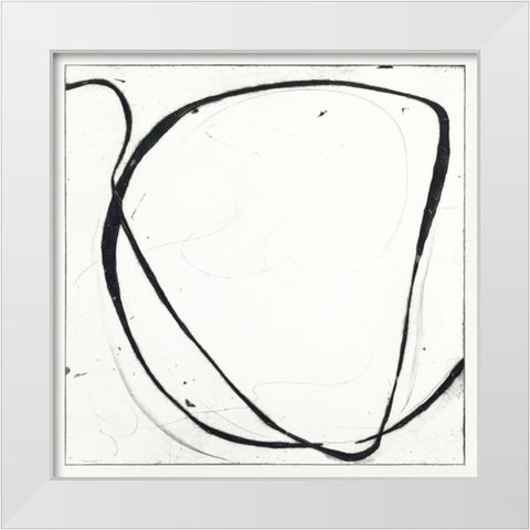 Custom Big Swirl 1 White Modern Wood Framed Art Print by Gillette, Susan
