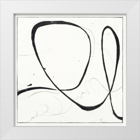 Custom Big Swirl 2 White Modern Wood Framed Art Print by Gillette, Susan