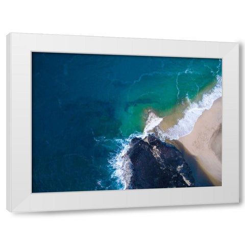 Hawaii View I White Modern Wood Framed Art Print by Mead, Adam
